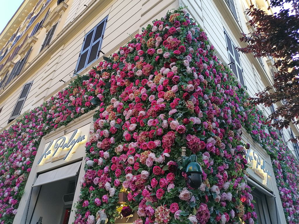 La Palapa Roma Eingang mit Blumen